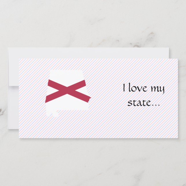 Alabama Vlag Kaart (Voorkant)