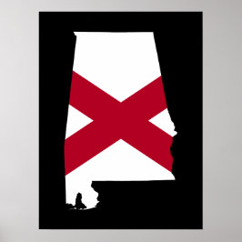 Alabama vlag-kleuren poster