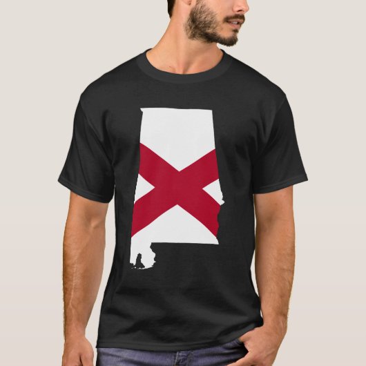 Alabama vlag-kleuren t-shirt (Voorkant)