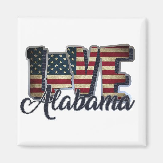 Alabama vlag magneet (Voorkant)