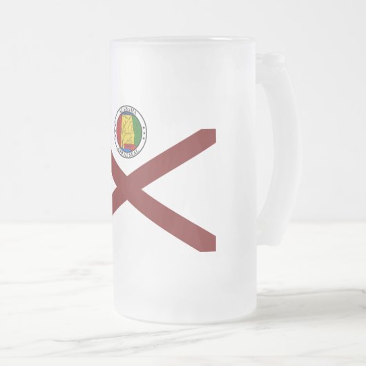 Alabama vlag matglas bierpul (Voorkant rechts)