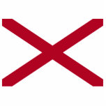 Alabama vlag-uitsnijding staand fotobeeldje<br><div class="desc">De staatsvlag van Alabama.</div>
