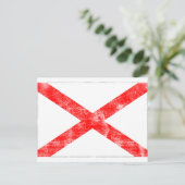 Alabama-vlag (verhit) briefkaart (Staand voorkant)