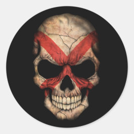Alabama vlaggenschedel Ronde Sticker