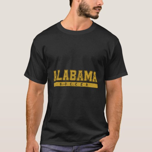 Alabama Voetbal Varsity Geel Tekst T-shirt (Voorkant)