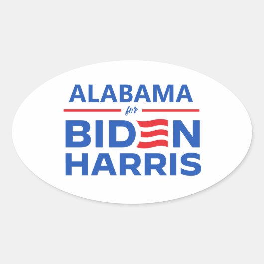 Alabama voor Biden Harris Ovale Sticker (Voorkant)
