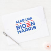 Alabama voor Biden Harris Ovale Sticker (Envelop)