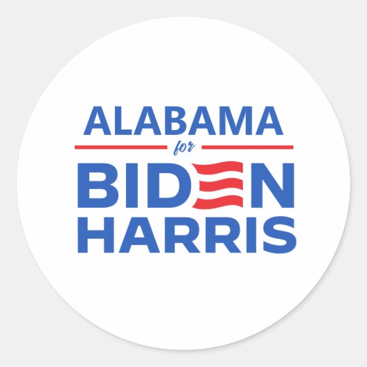Alabama voor Biden Harris Ronde Sticker (Voorkant)