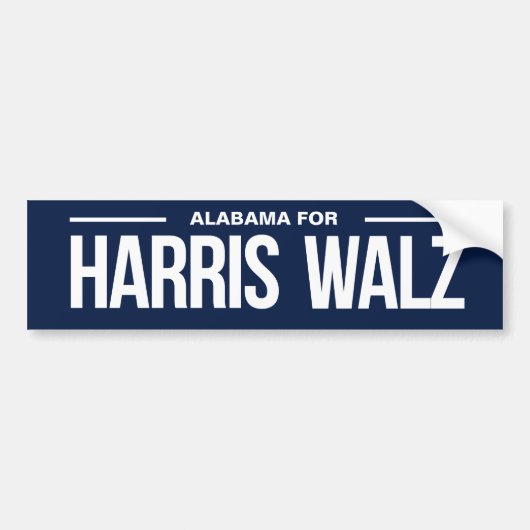 Alabama voor Harris Walz 2024 Bumpersticker (Voorkant)