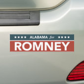 Alabama voor Mitt Romney 2012 Bumpersticker (Op auto)