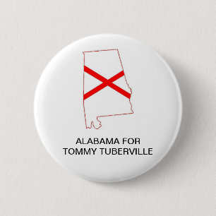 ALABAMA voor TOMMY TUBERVILLE GOVERNEUR Knop Ronde Button 5,7 Cm
