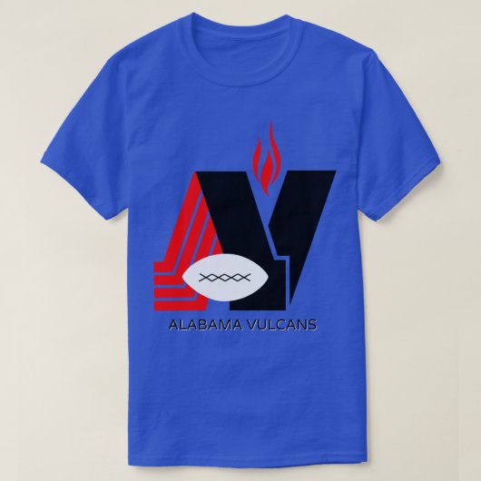 Alabama Vulcans AFA 1979 T-shirt (Design voorkant)