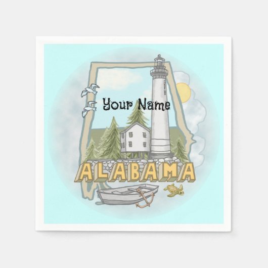 Alabama Vuurtoren Servet (Voorkant)