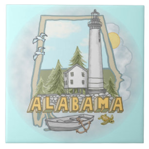 Alabama vuurtoren tegel tegeltje