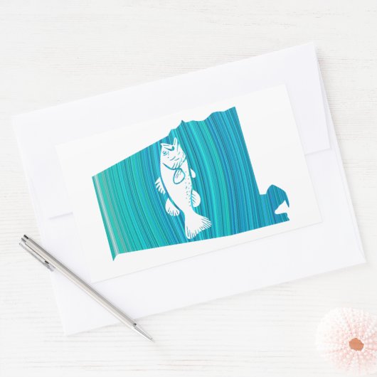 Alabama Wave Vist Rechthoekige Sticker (Envelop)