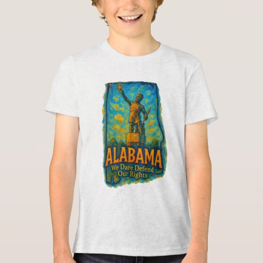 Alabama “We Durven Onze Rechten te Verdedigen” T-S Tri-Blend Shirt (Voorkant)