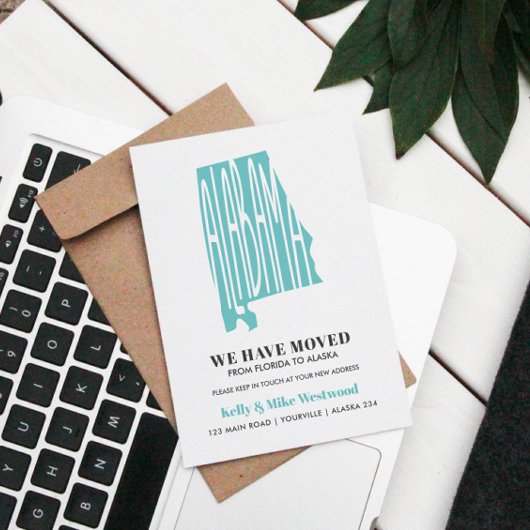 ALABAMA We hebben het nieuwe adres New Home Postca Briefkaart