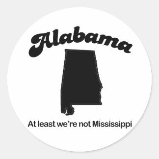 Alabama - We zijn tenminste niet Mississippi Ronde Sticker