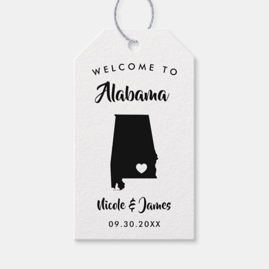 Alabama Wedding Welcome Bag Labels voor Hotel Gues Cadeaulabel (Voorkant)