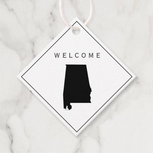 Alabama Welcome Bag Gift Labels voor Weddenschapsw (Voorkant)