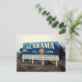 Alabama, Welcome, Y'all Come Road Sign 1960s Briefkaart (Staand voorkant)