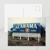 Alabama, Welcome, Y'all Come Road Sign 1960s Briefkaart (Voorkant / Achterkant)