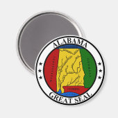 Alabama-zegel Verenigde Staten Amerikaanse vlag Magneet (Voorkant / Achterkant)