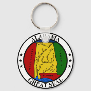 Alabama-zegel Verenigde Staten Amerikaanse vlag Sleutelhanger