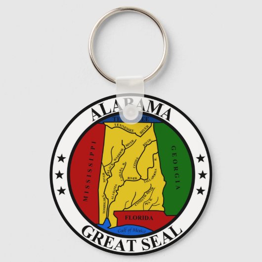 Alabama-zegel Verenigde Staten Amerikaanse vlag Sleutelhanger (Voorkant)