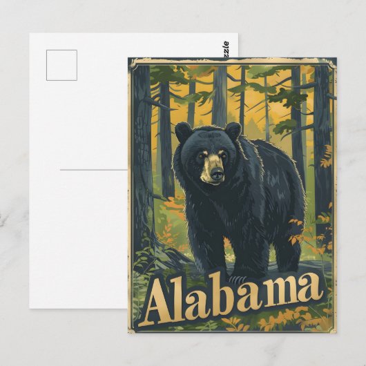 Alabama zwart Beer Briefkaart (Voorkant / Achterkant)