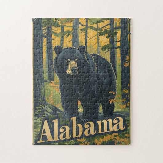 Alabama zwart Beer Legpuzzel (Verticaal)
