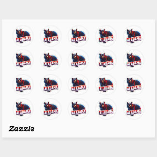 Alabama, zwart beer, ronde sticker