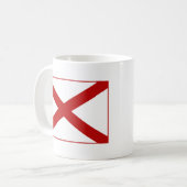 Alabaman Vlag + Kaart Mok (Voorkant links)