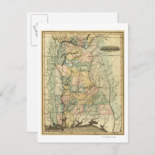 AlabamaPanoramic MapAlabama Briefkaart (Voorkant / Achterkant)