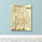 AlabamaPanoramic MapAlabama Canvas Afdruk (Insitu (Houten vloer))
