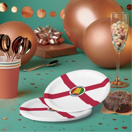 Alabamian Flag & Seal, Flag of Alabama Papieren Bordje (Multi)