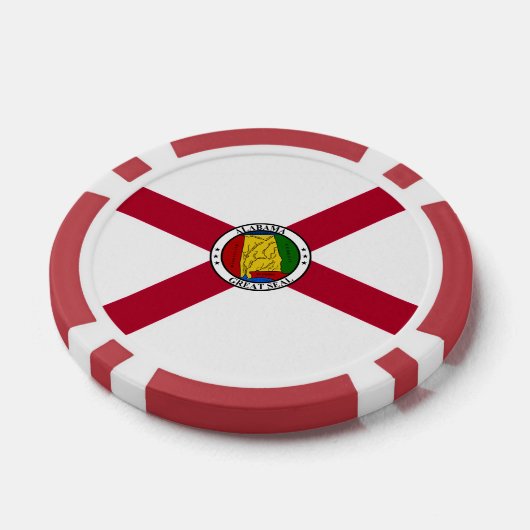 Alabamian Flag & Seal, Flag of Alabama Poker Chips (Enkel)