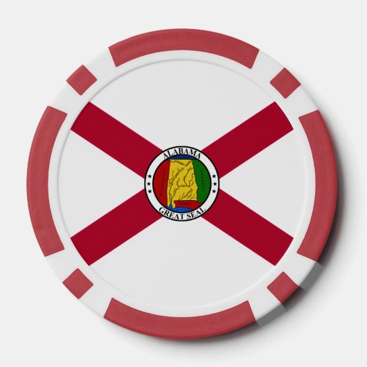 Alabamian Flag & Seal, Flag of Alabama Poker Chips (Achterkant)