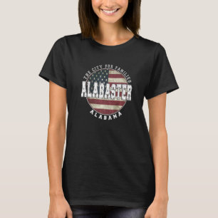 Alabaster Alabama Vintage Amerikaanse Vlag T-shirt