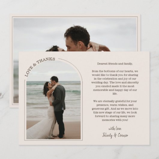 Alabaster Arch Trouwfoto Liefde & Bedankt (Voorkant / Achterkant)