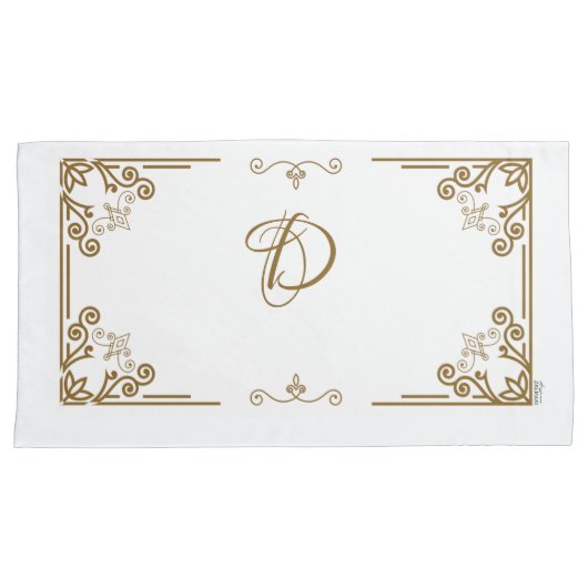 "Alabaster" Art Nouveau Monogram Kussensloop (Voorkant-Rechts)