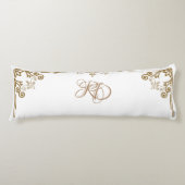 "Alabaster" Art Nouveau Monogram Lichaamskussen (Voorkant)