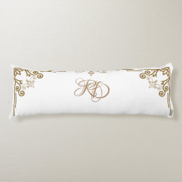 "Alabaster" Art Nouveau Monogram Lichaamskussen