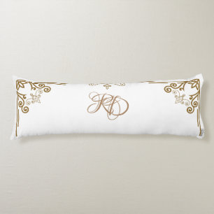 "Alabaster" Art Nouveau Monogram Lichaamskussen