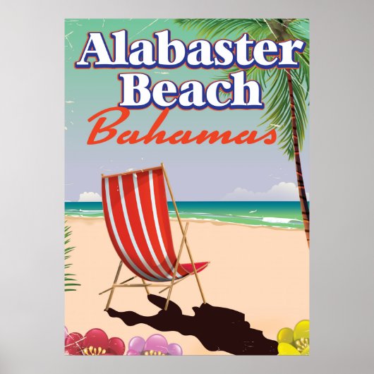 Alabaster Beach Bahama's reisposter Poster (Voorkant)