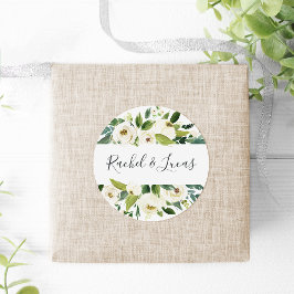 Alabaster | Botanische Floral Wedding Ronde Sticker