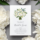 Alabaster Bouquet Wedding Invitation Kaart