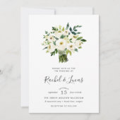 Alabaster Bouquet Wedding Invitation Kaart (Voorkant)