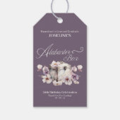 Alabaster Box Paarse Verjaardag Cadeaulabel (Voorkant)