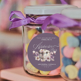 Alabaster Box Paarse Verjaardag Ronde Sticker